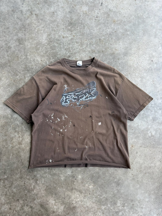 Vintage Brown Fox Racing Distressed Tee - XL