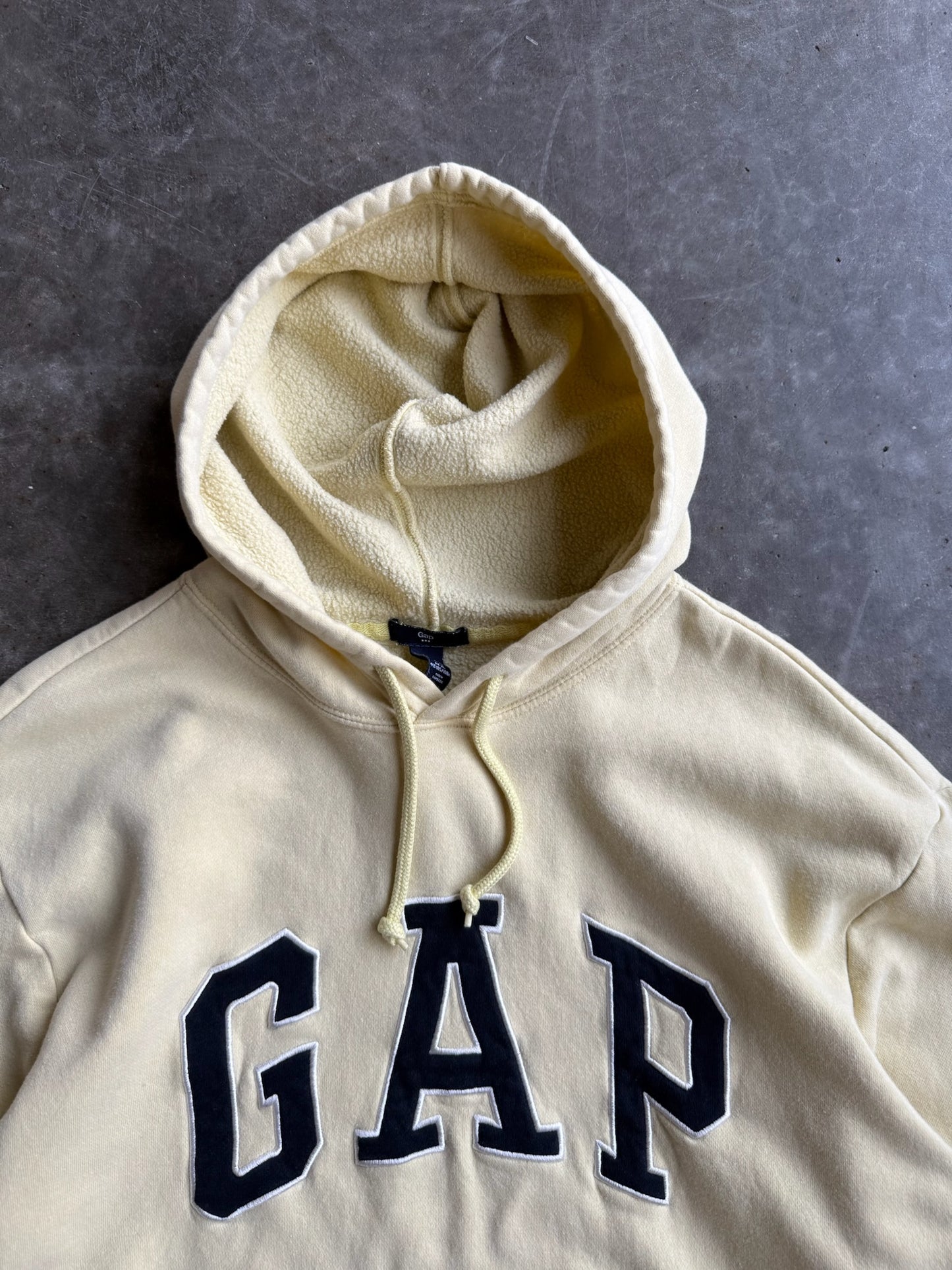 Vintage Yellow GAP Faded Hoodie - XL