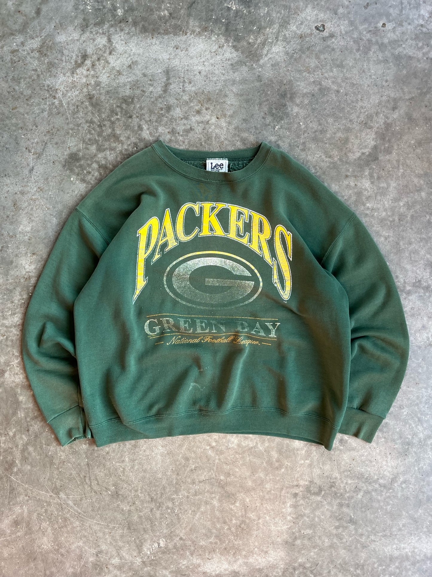 Vintage Faded Green Bay Packers NFL Crew - XL