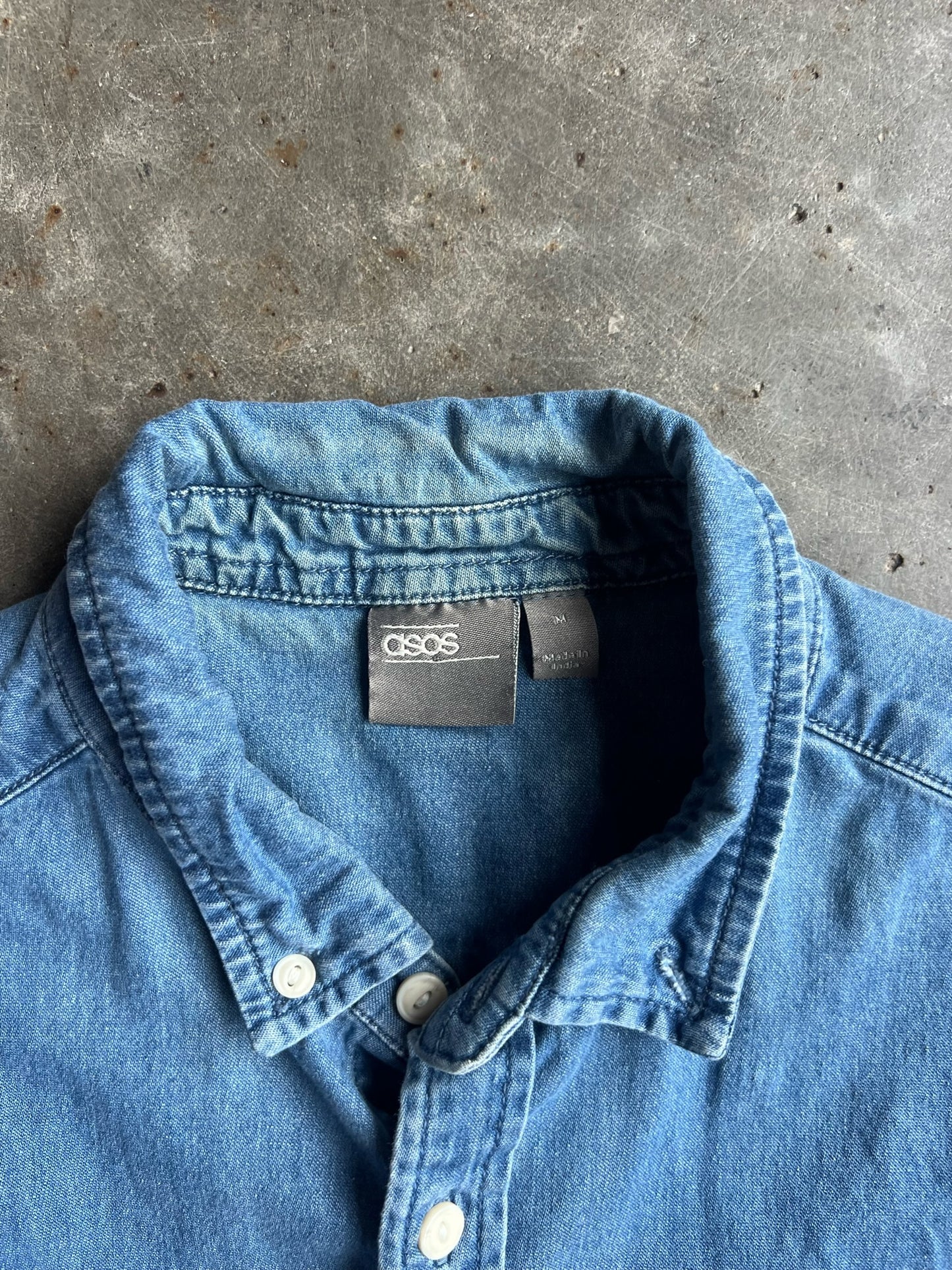 Vintage Cropped Asos Denim Button Up Top - M