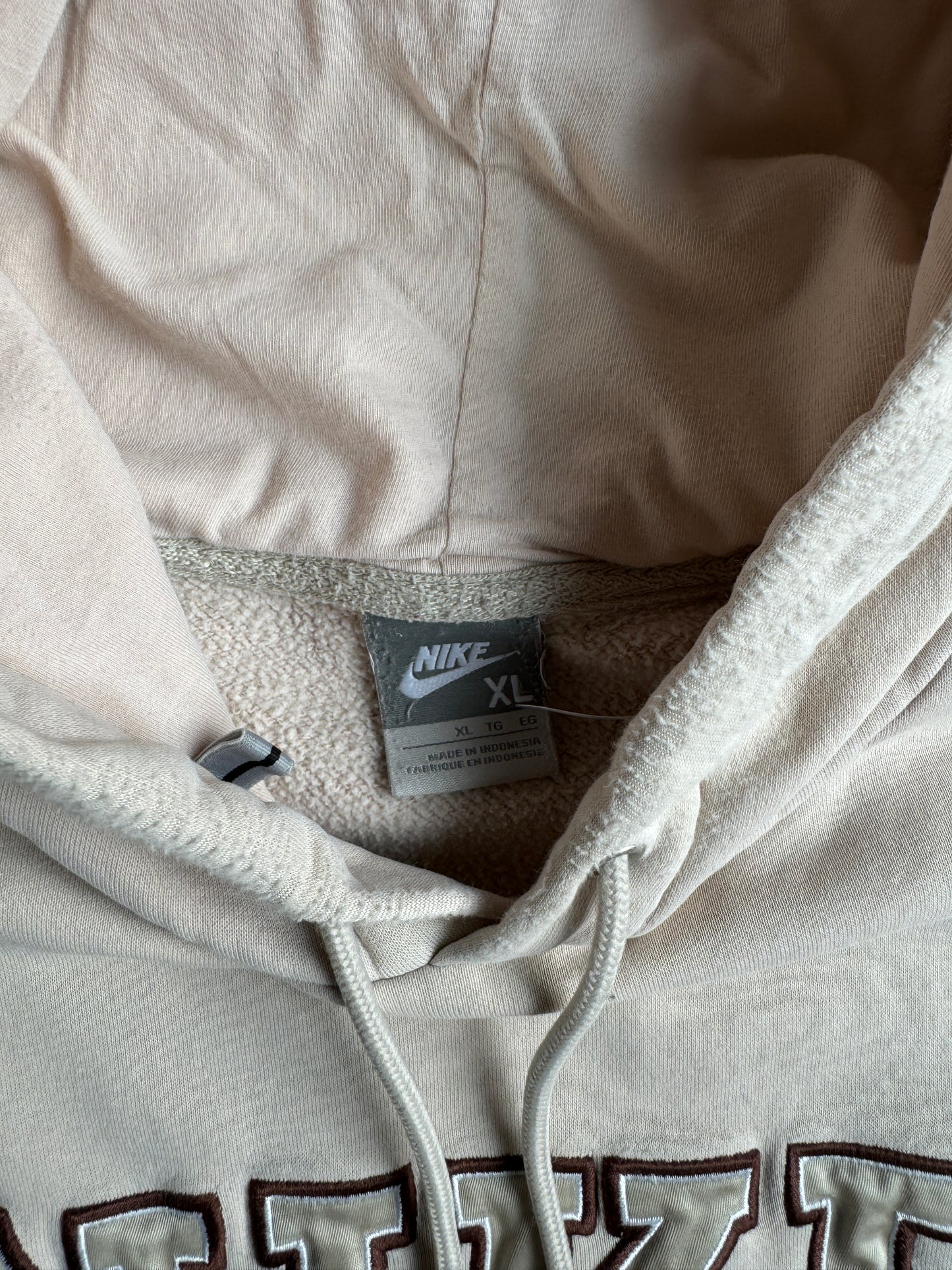 Vintage Cream Nike Hoodie - XL