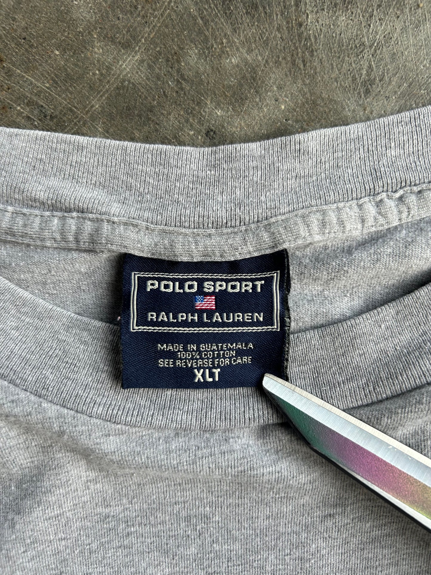 Vintage Grey Polo Cropped Tee - XL