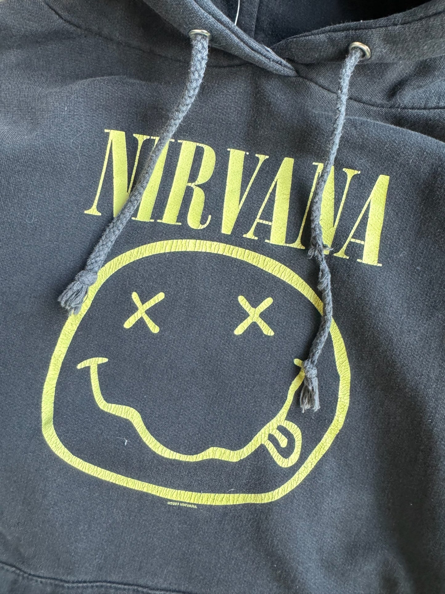 Vintage Distressed Black Nirvana Hoodie - M