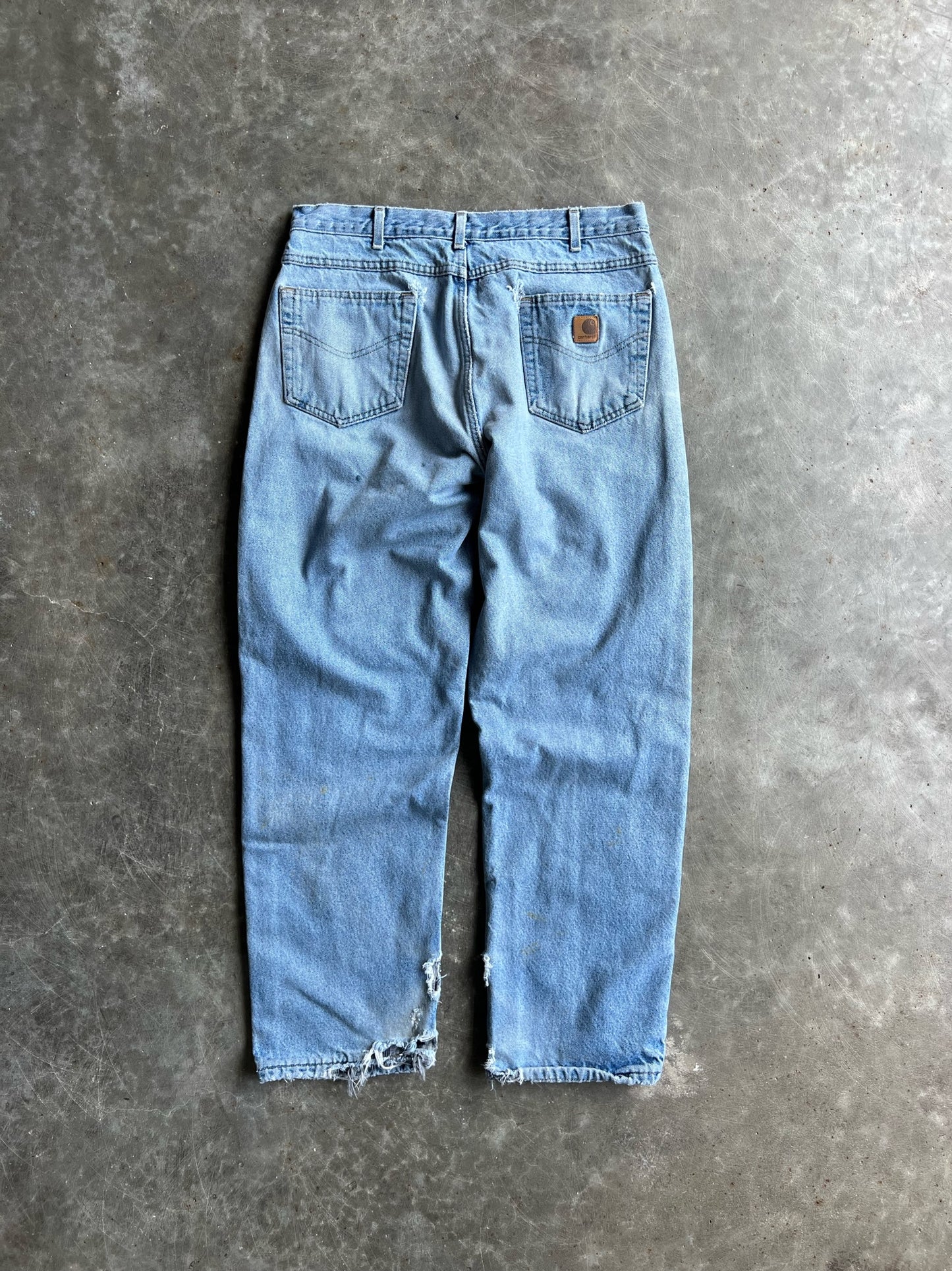 Vintage Distressed Light Wash Carhartt Pants - 33