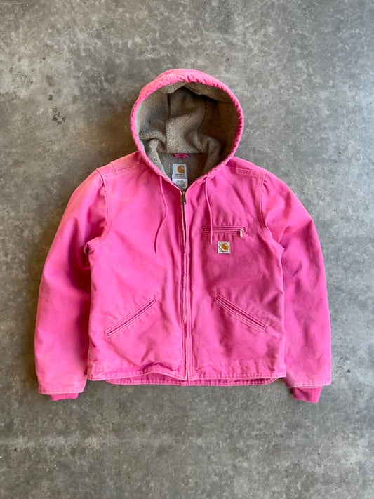 Pink Fleece Carhartt Jacket - S