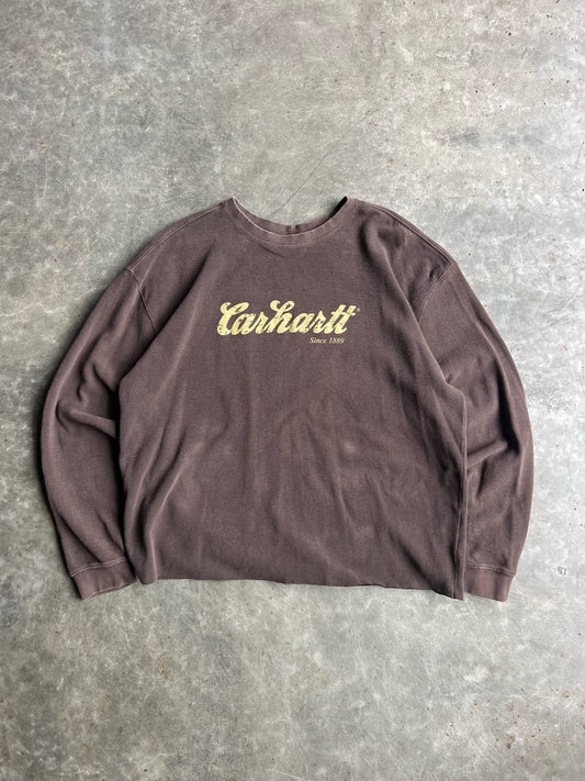 Vintage Brown Cropped Carhartt Thermal - XL