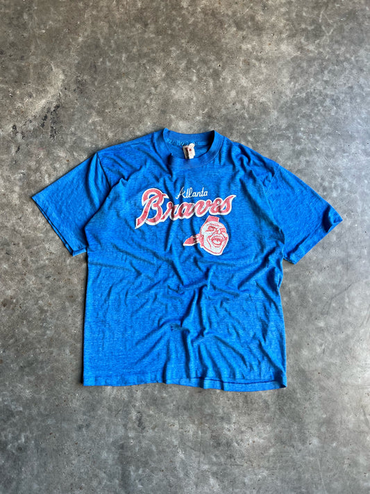 Vintage Single Stitch Blue Atlanta Braves Shirt - L