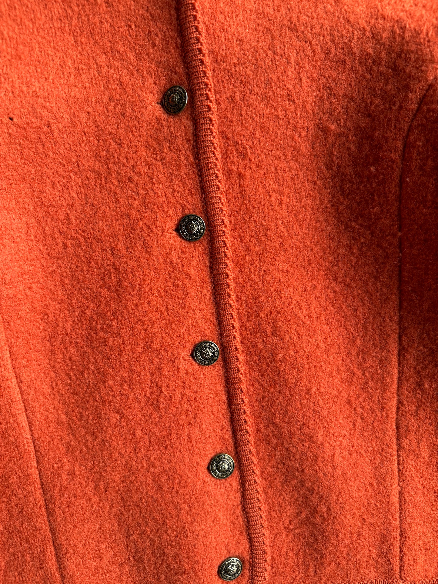 Vintage Tally Ho Orange Wool Cardigan - S