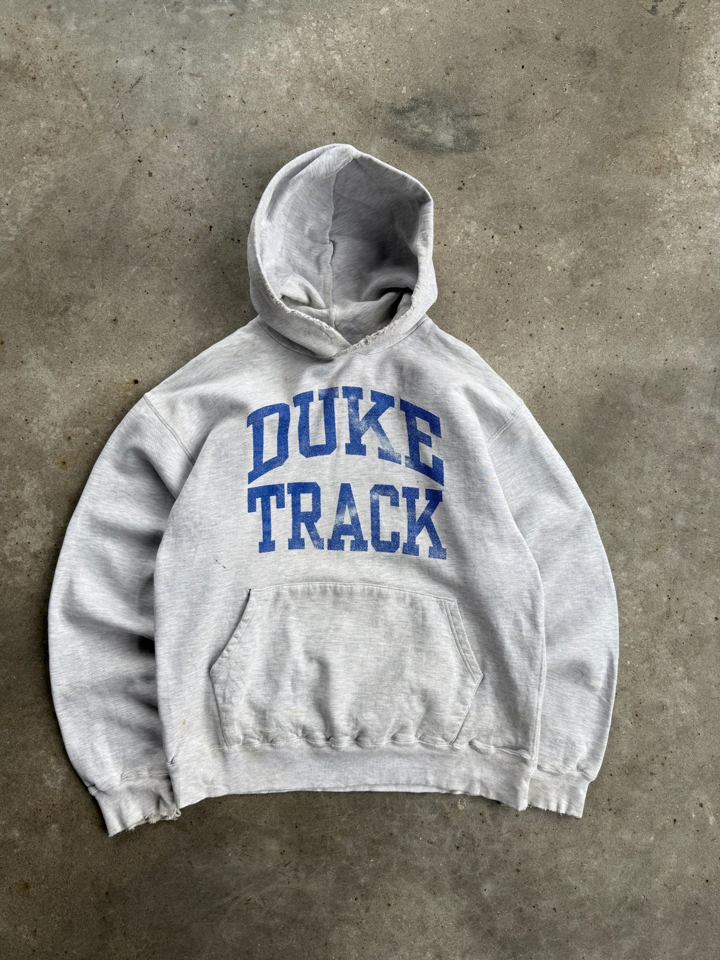 Vintage Grey Duke University Track Hoodie - L