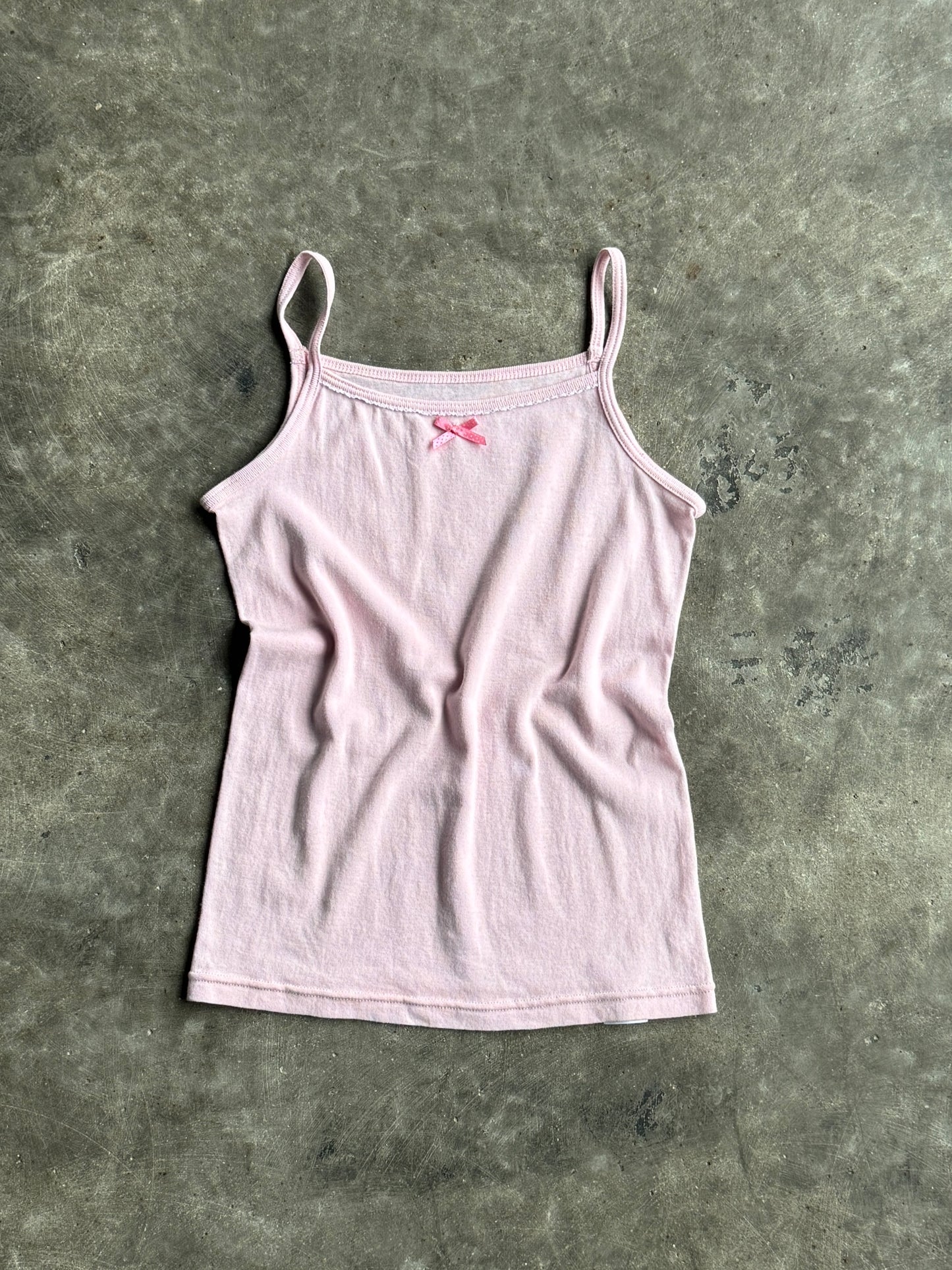 Vintage Baby Pink Bow Tank Top - S