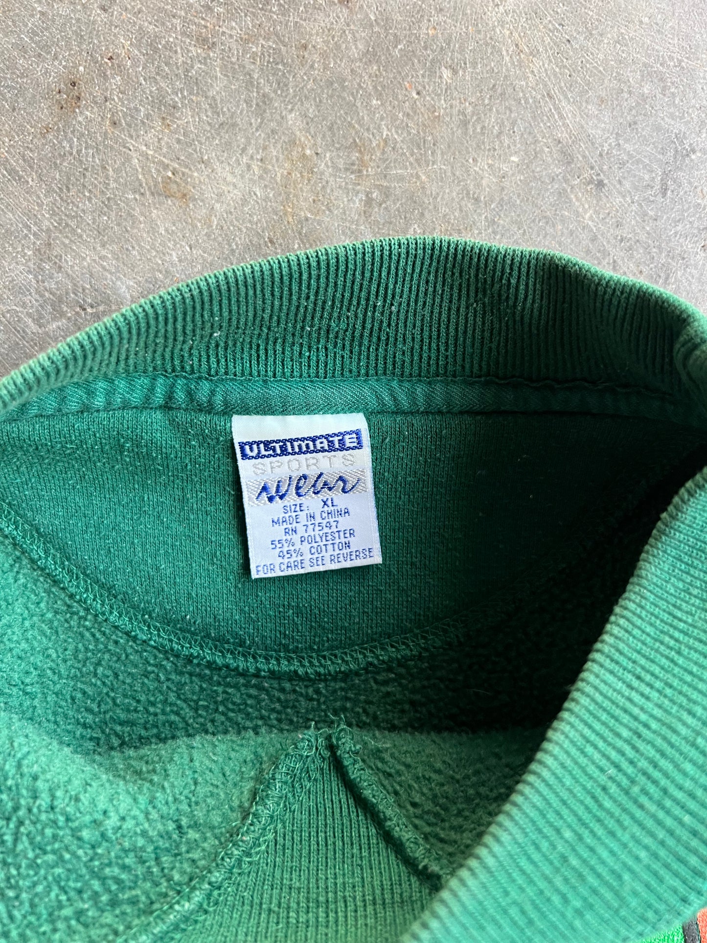 Vintage Green Miami Football Crew - XL