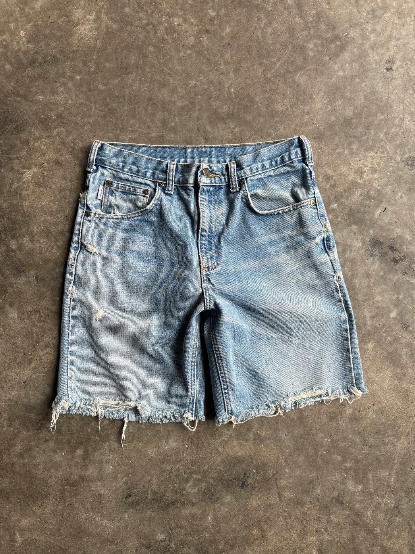 Vintage Medium Wash Distressed Carhartt Denim Shorts - 30