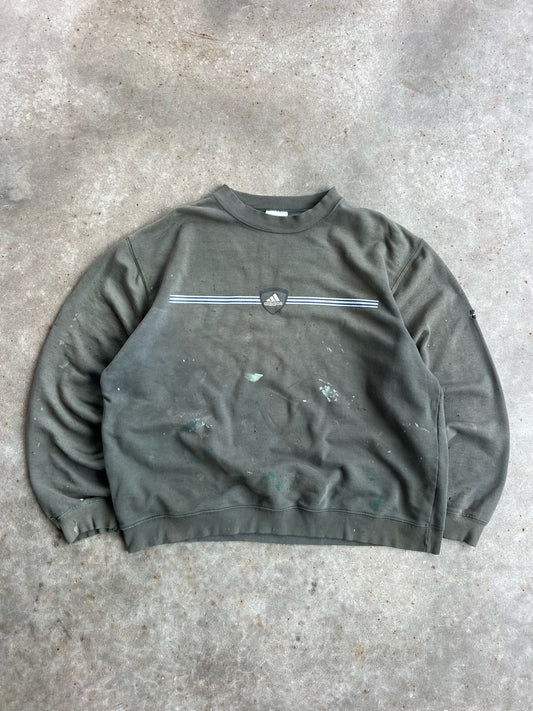 Vintage Green Adidas Crew - L