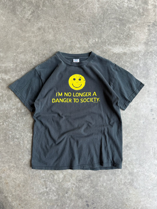 Vintage Danger To Society Graphic Faded Tee - M