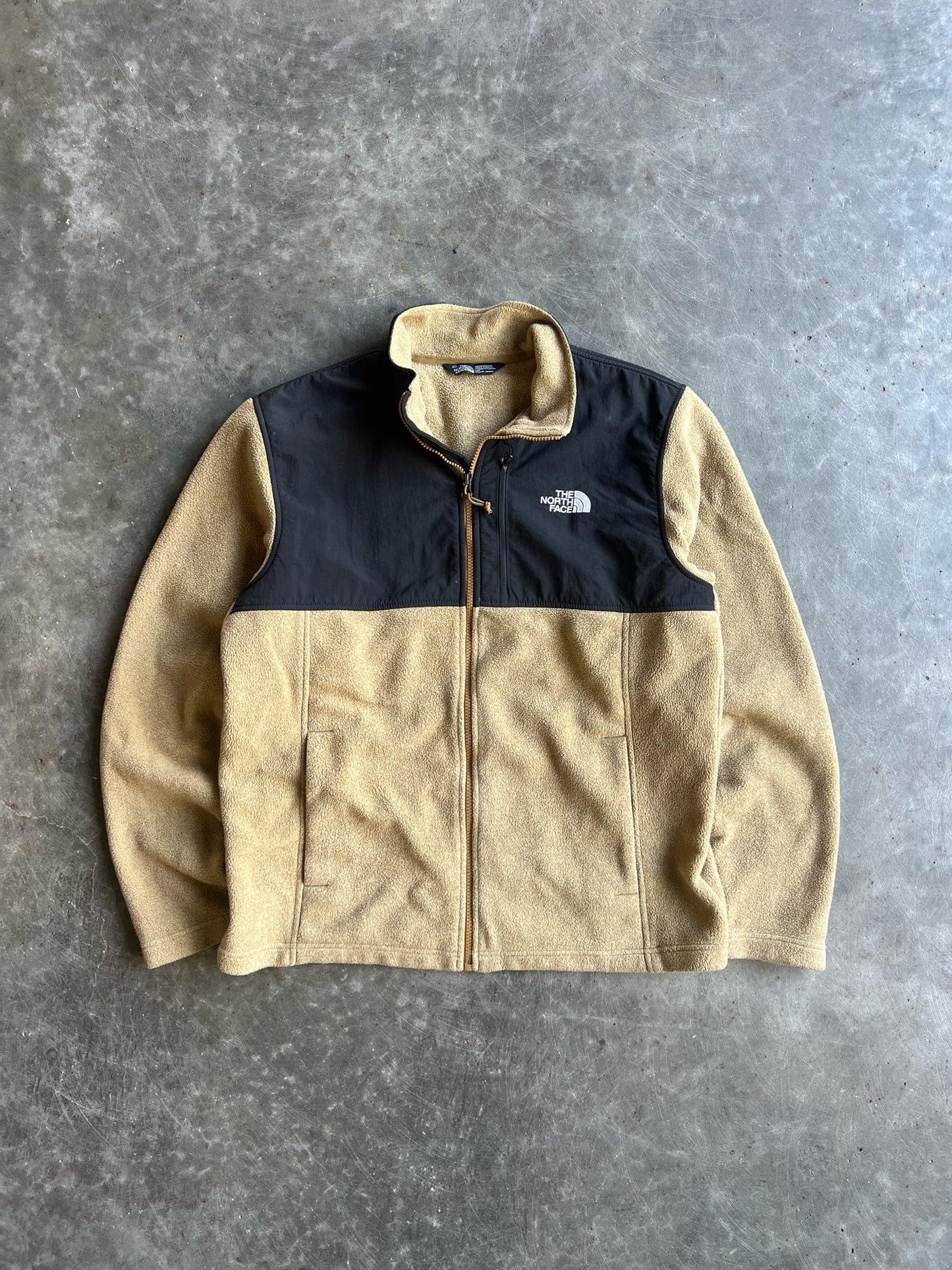 Vintage Tan Fleece North Face Zip Up - M