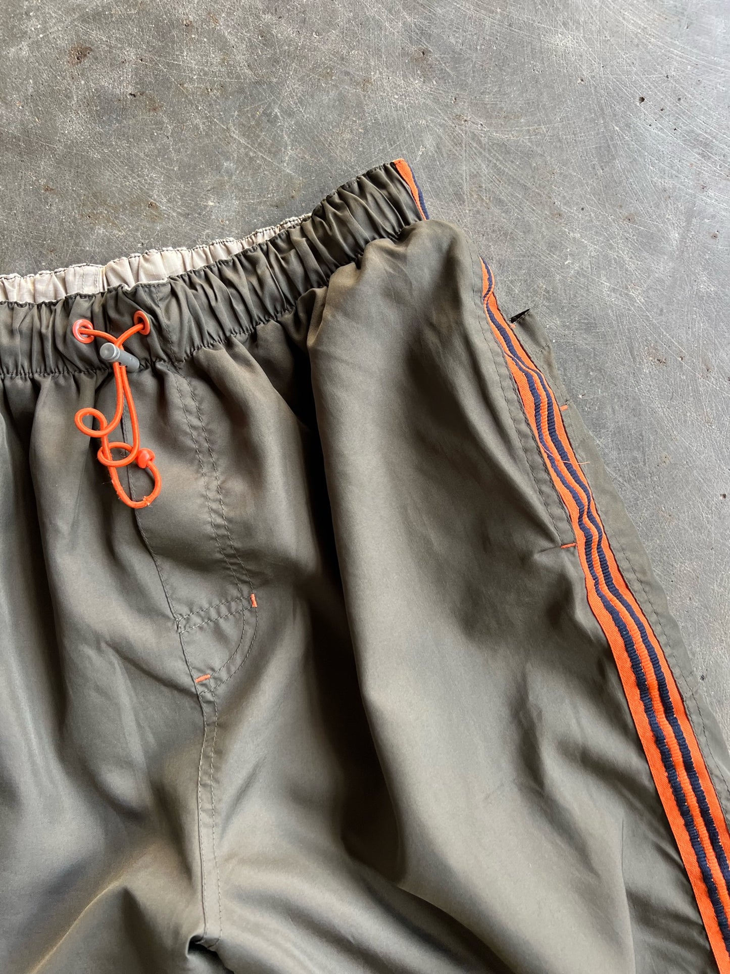 Reversible Olive Green/Orange Stripe Track Pants - 32