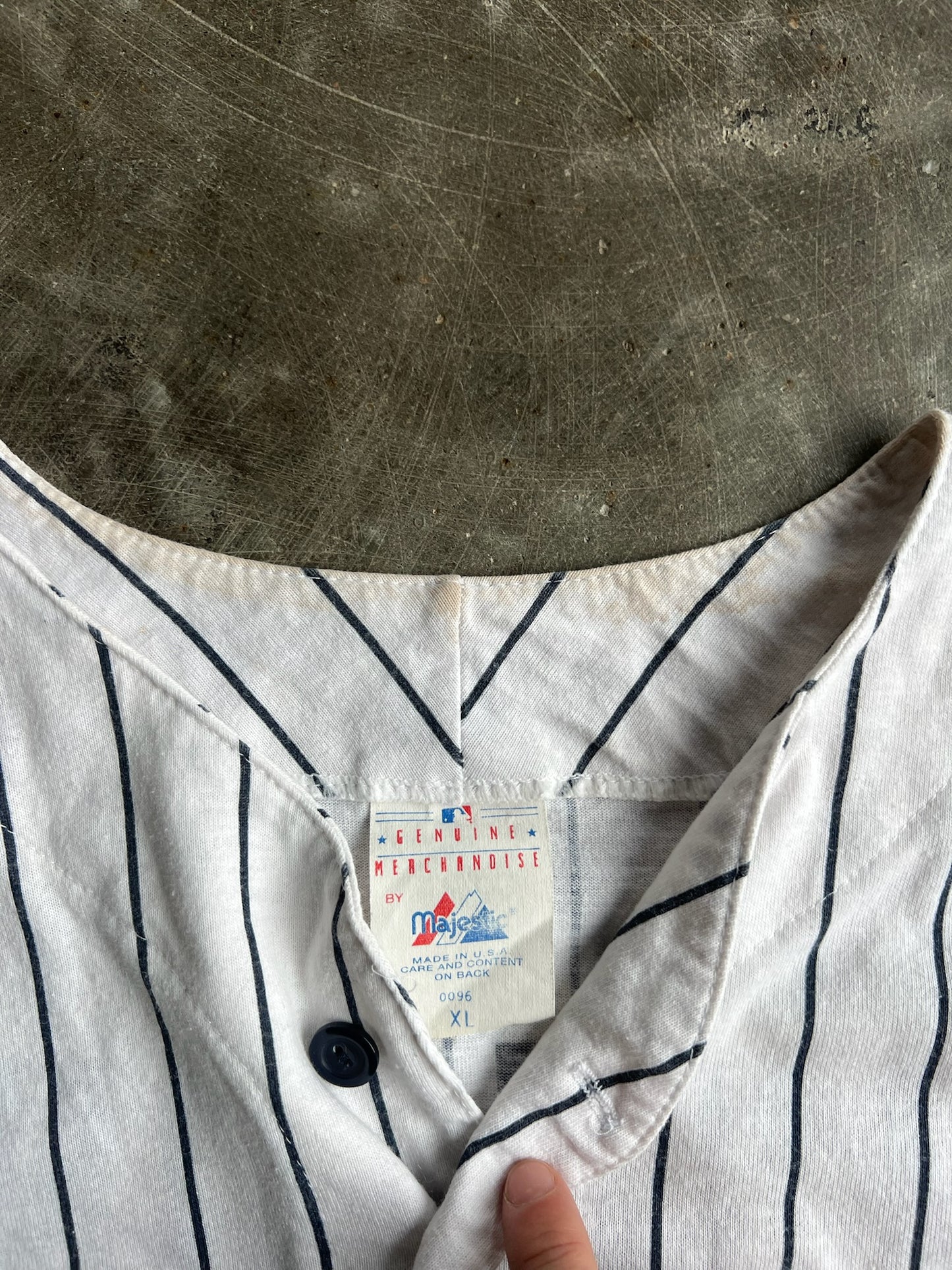 Vintage Yankees Pinstripe Crop Jersey - XL