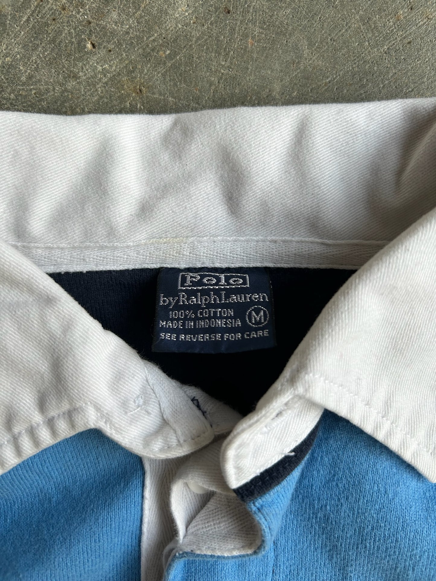 Vintage Blue Ralph Lauren Polo Rugby Long Sleeve - M