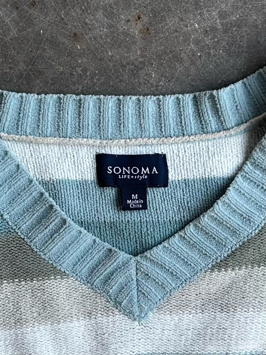 Vintage Blue Striped Sonoma Sweater - M