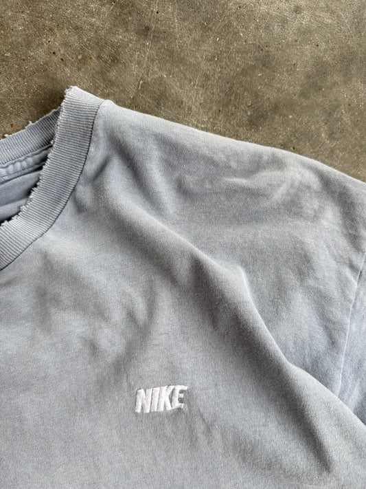 Vintage Faded Blue Nike Distressed Tee - L