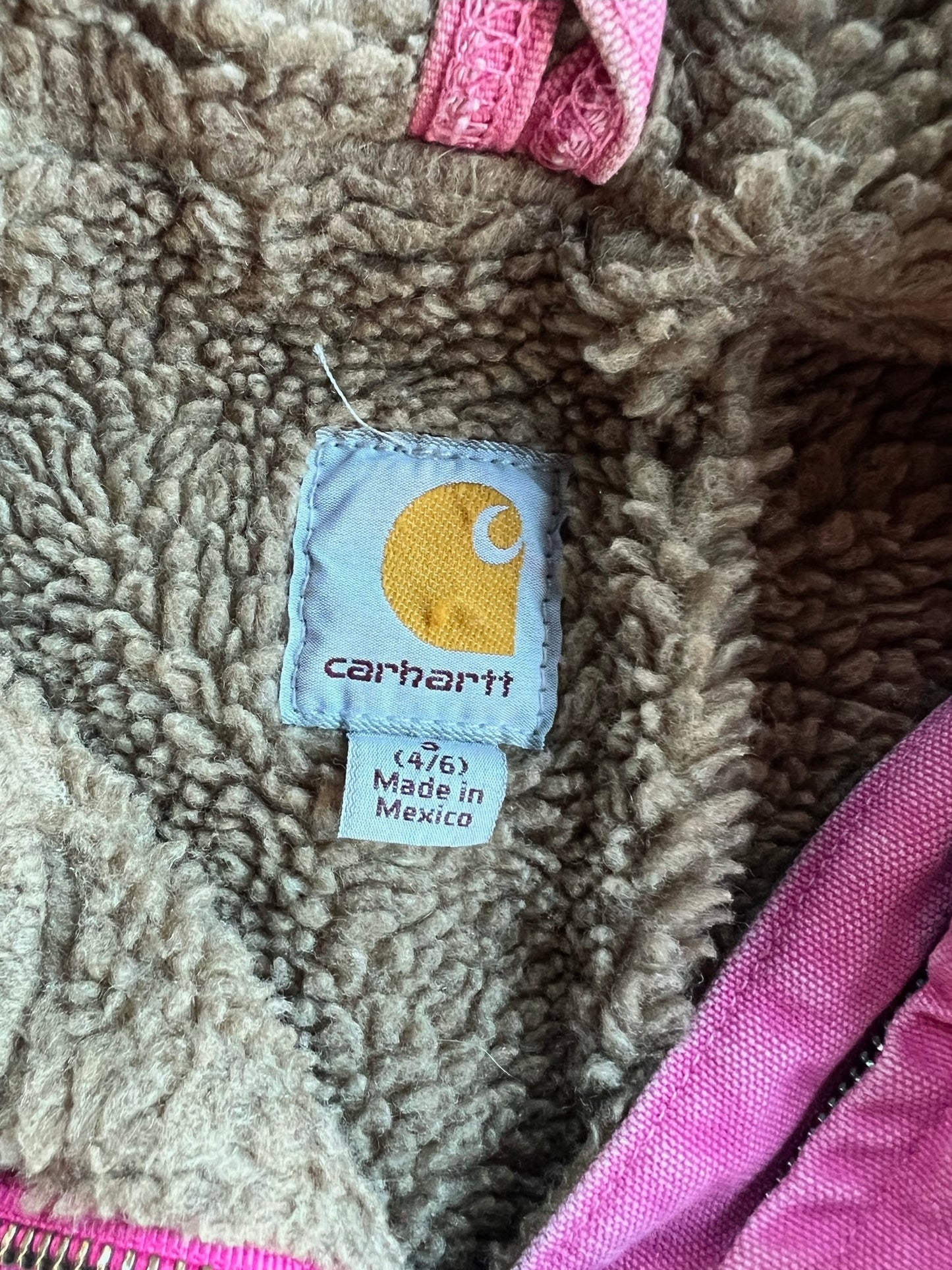 Vintage Hot Pink Sherpa Lined Carhartt Jacket - S