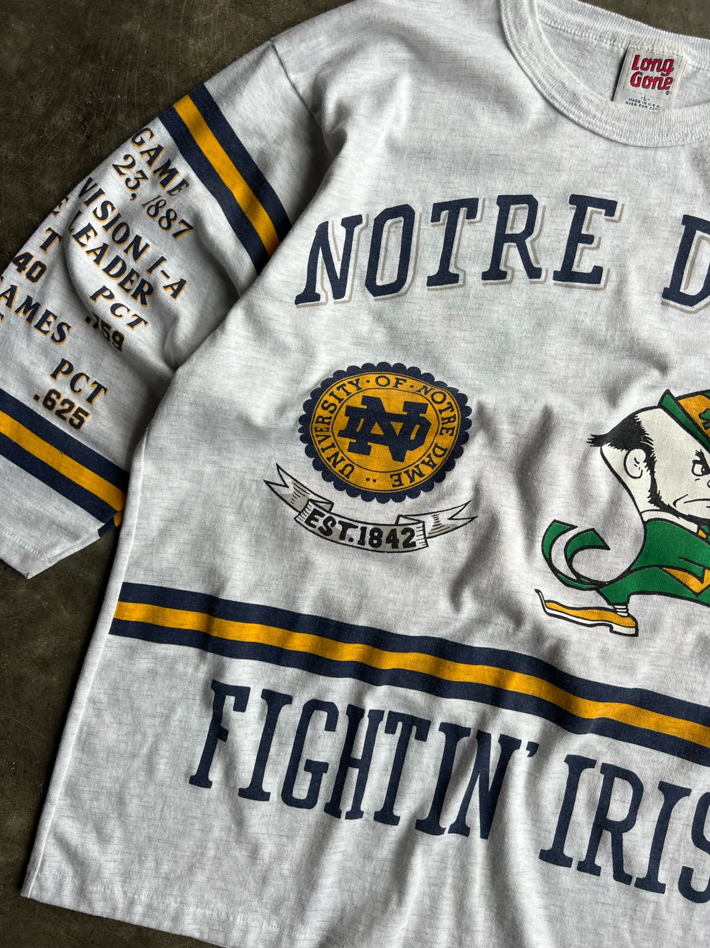 Vintage University Of Notre Dame Long Gone Shirt - L