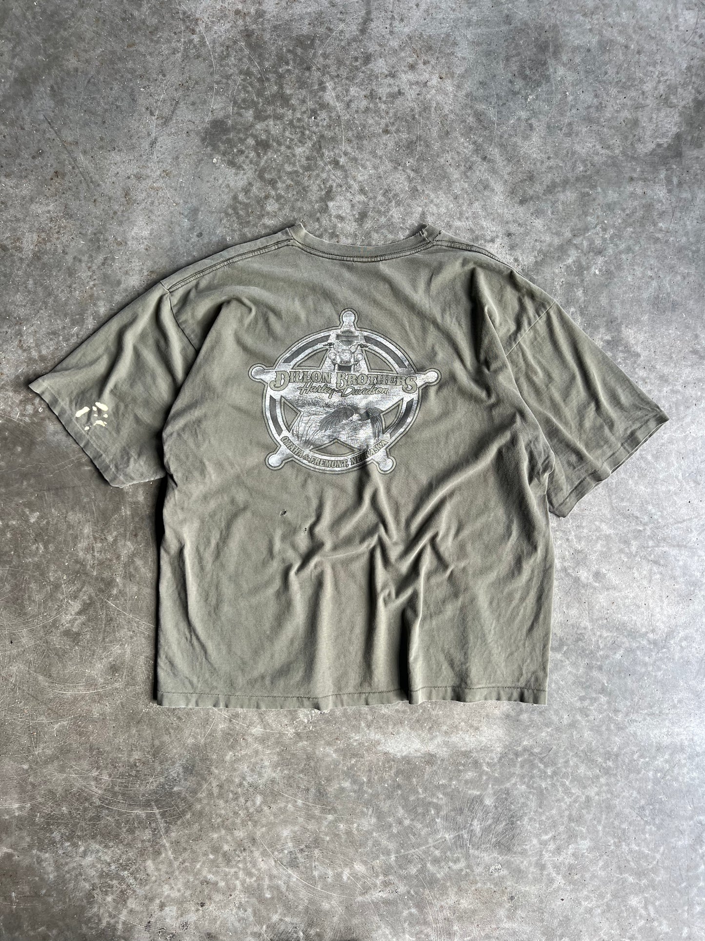 Vintage Army Green Harley Davidson Shirt - XXL