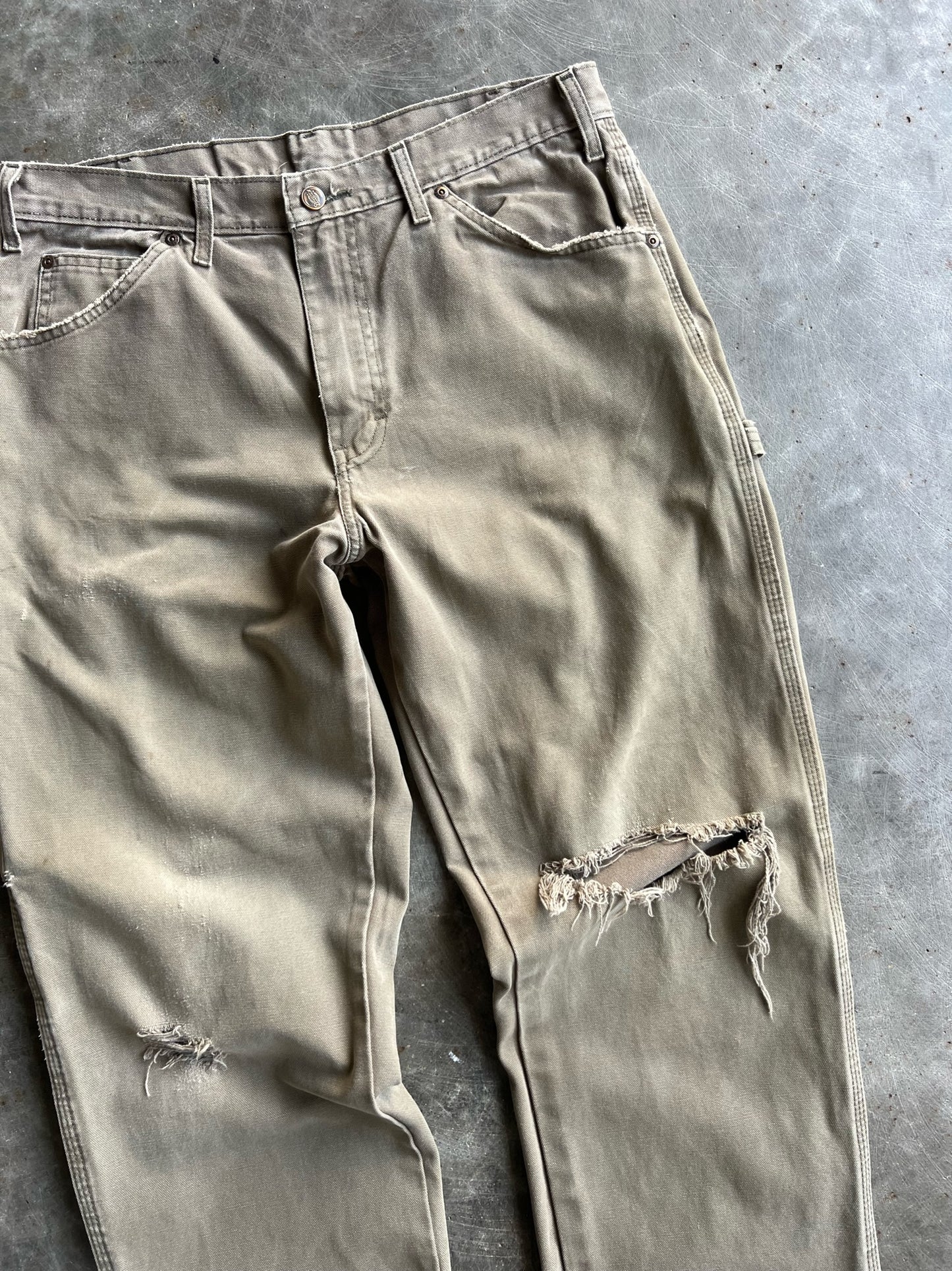 Vintage Distressed Green Dickies Carpenter Pants - 34