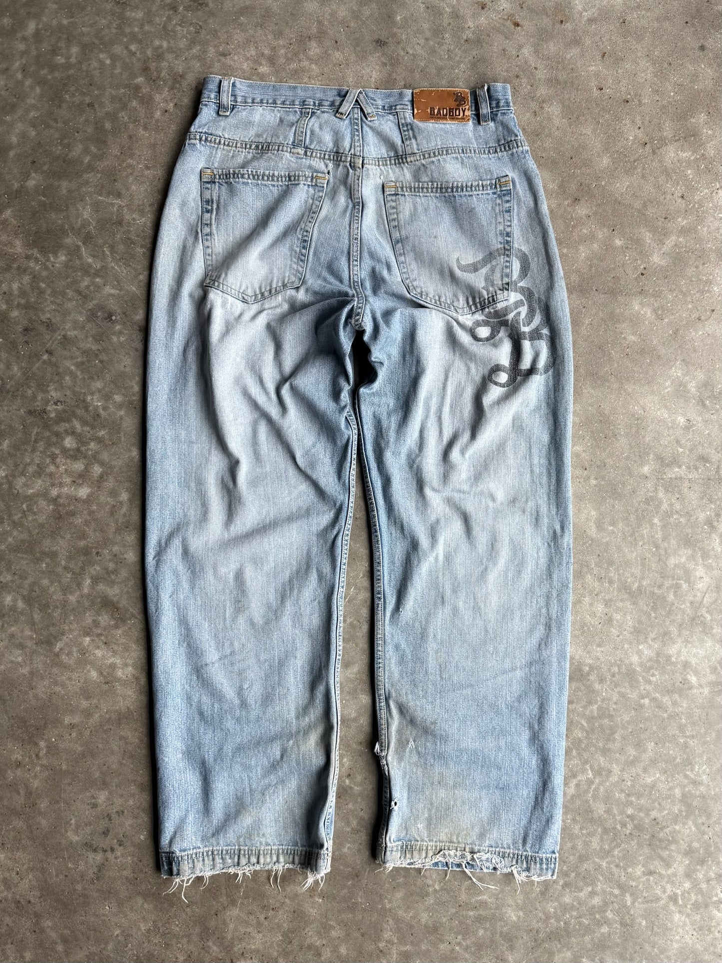 Vintage Badboy Distressed Light Wash Denim Pants - 30