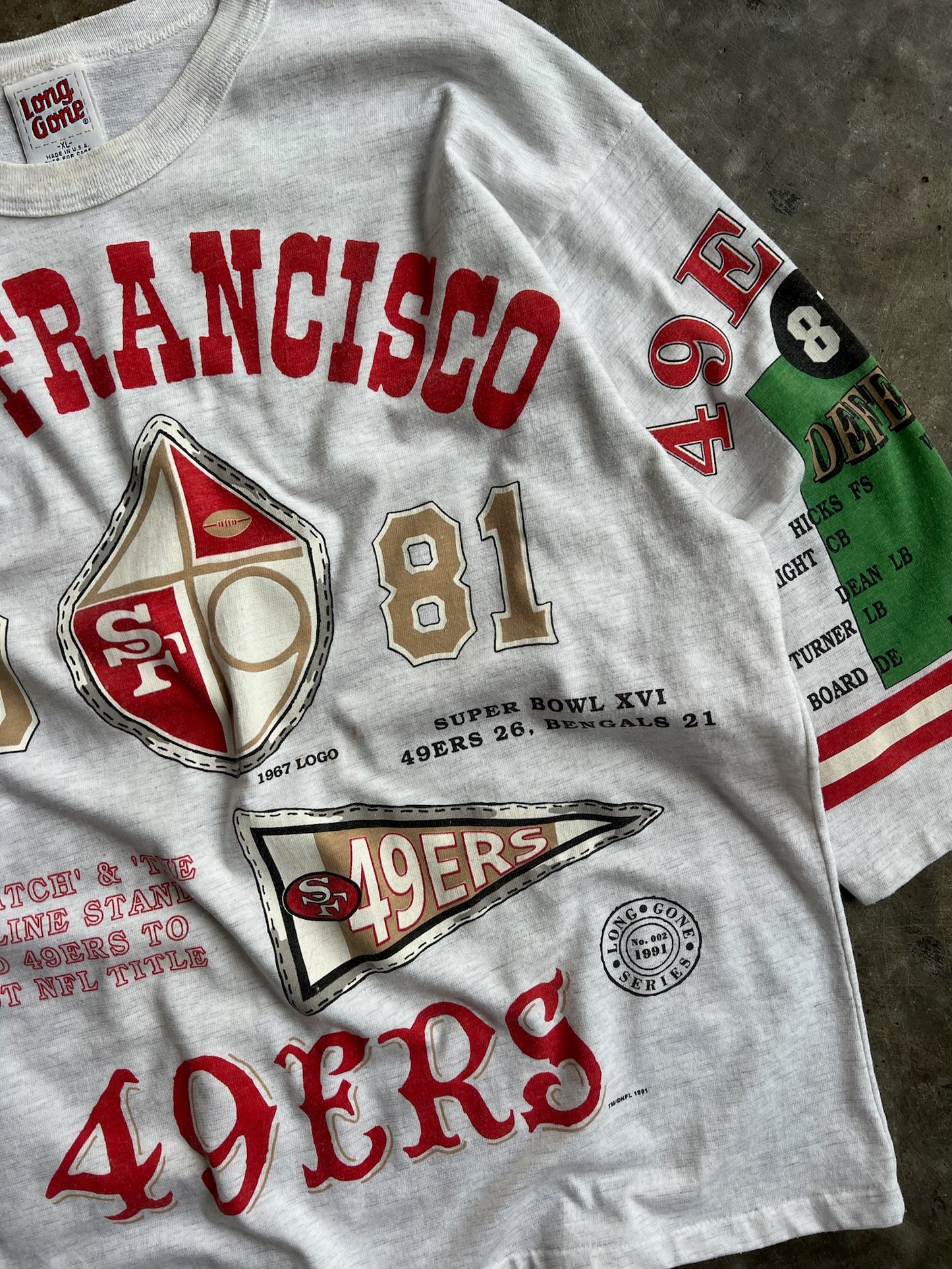 Vintage San Francisco 49ers Single Stitch Long Gone Shirt - XL