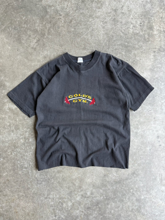 Vintage Faded Gold’s Gym Cropped Tee - L