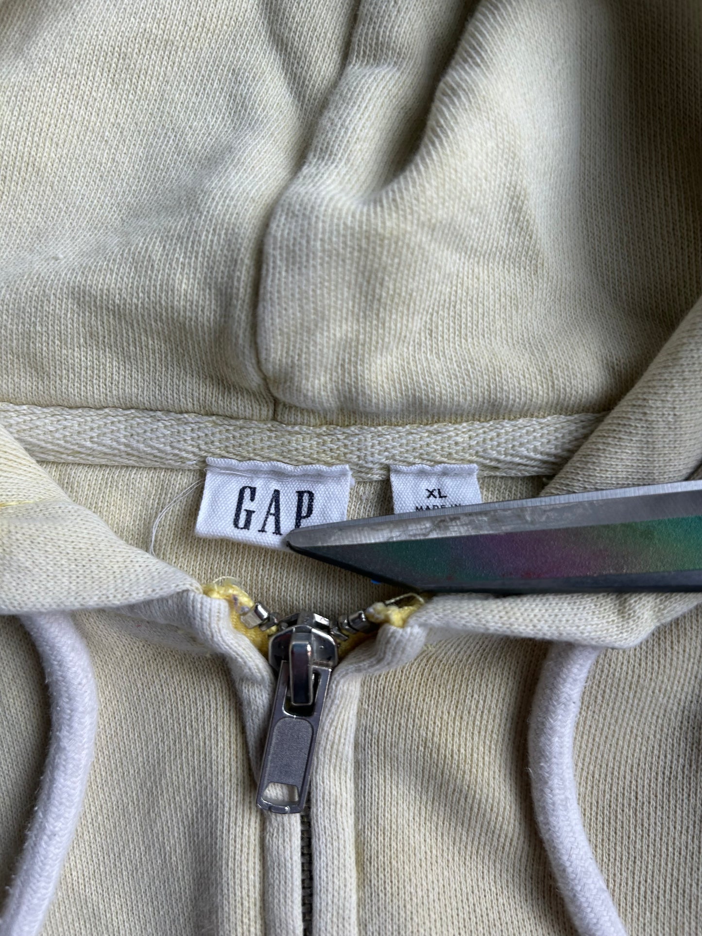 Vintage Pastel Yellow GAP Zip Up - XL