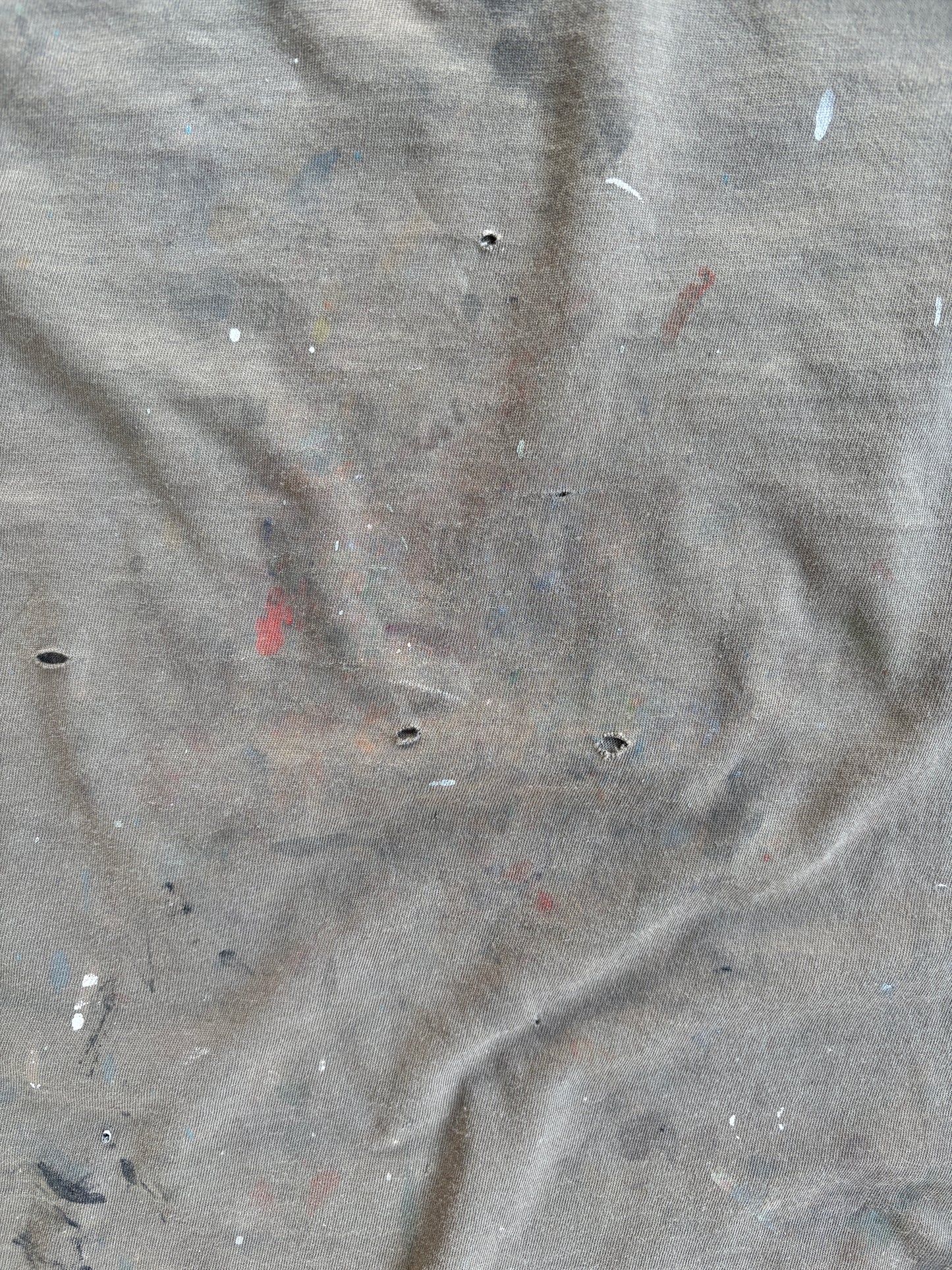 Vintage Brown Distressed Painted Tee - L