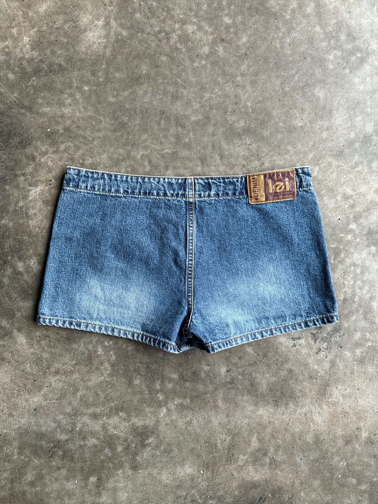 Vintage Dark Wash L.e.i. Denim Micro Shorts - 32