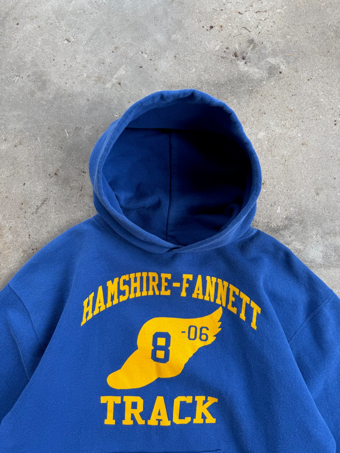 Vintage Blue/Yellow Hamshire-Fannett Track Hoodie - M