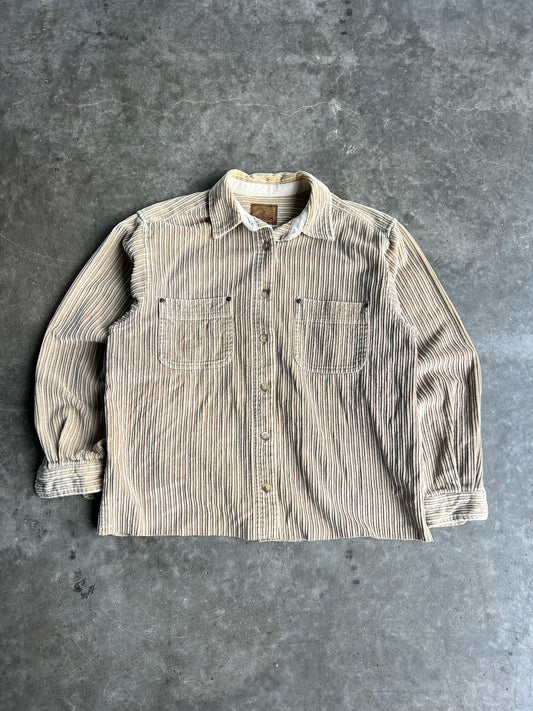 Vintage St John’s Bay Tan Corduroy Button Up - L