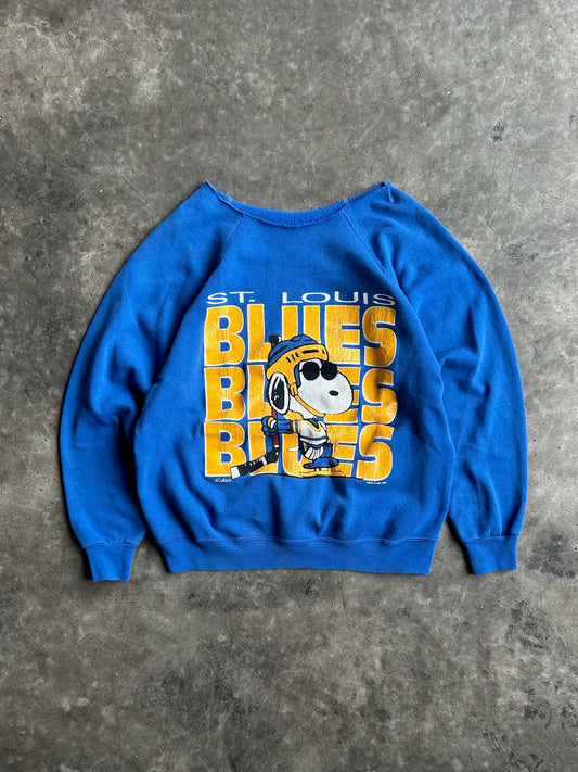 Vintage St. Louis Blues Snoopy Off The Shoulder Crew - L