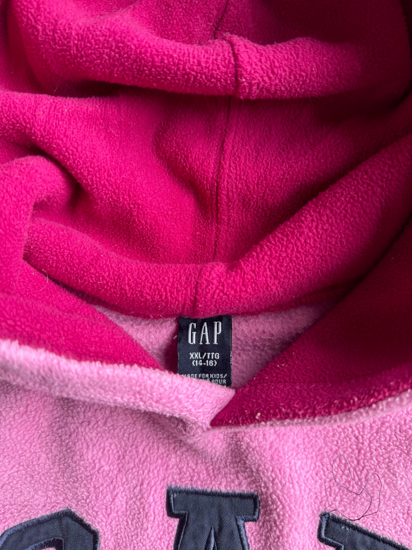 Vintage Pink Fleece Gap Hoodie - S