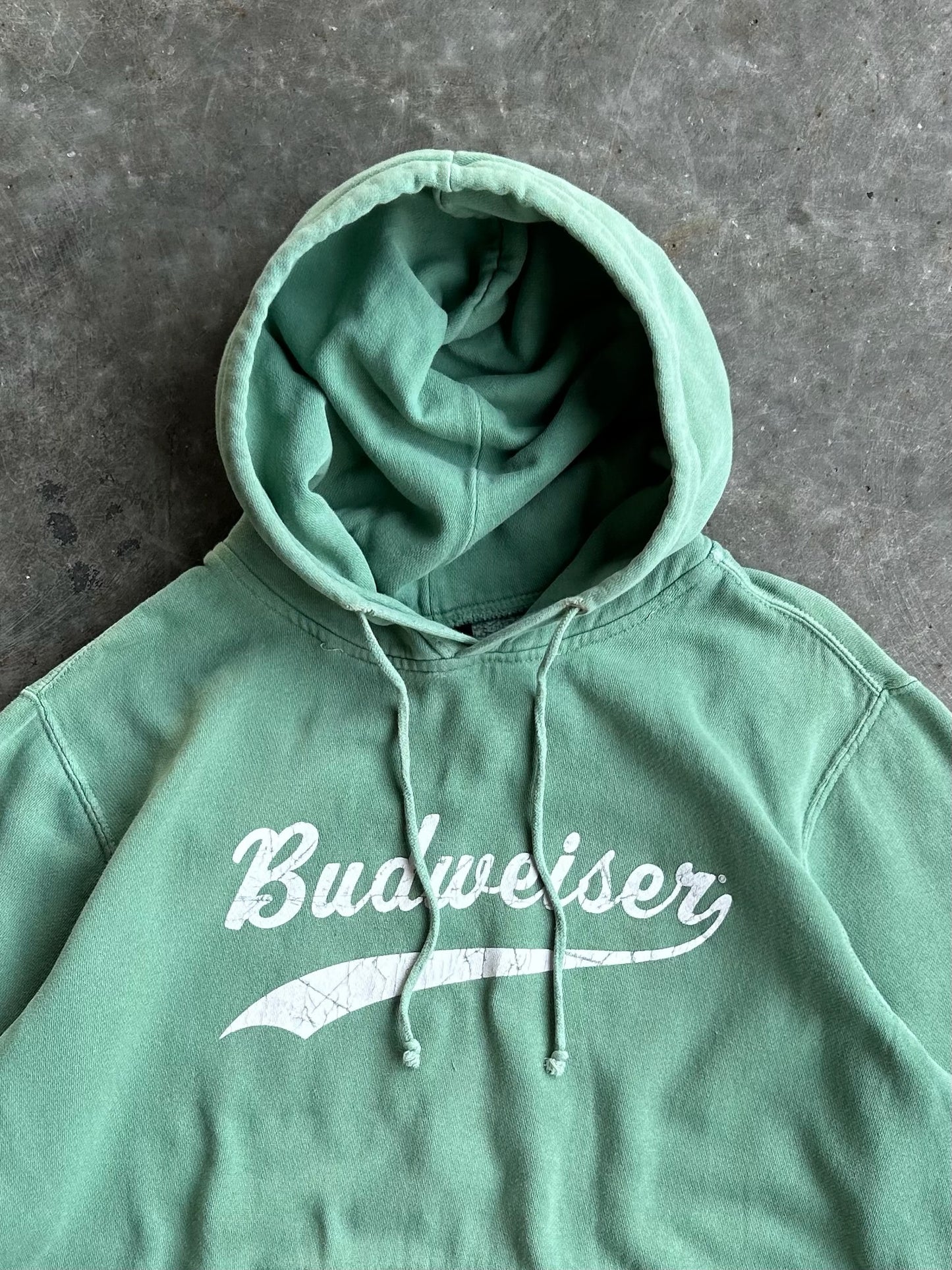 Vintage Green Budweiser Hoodie - L