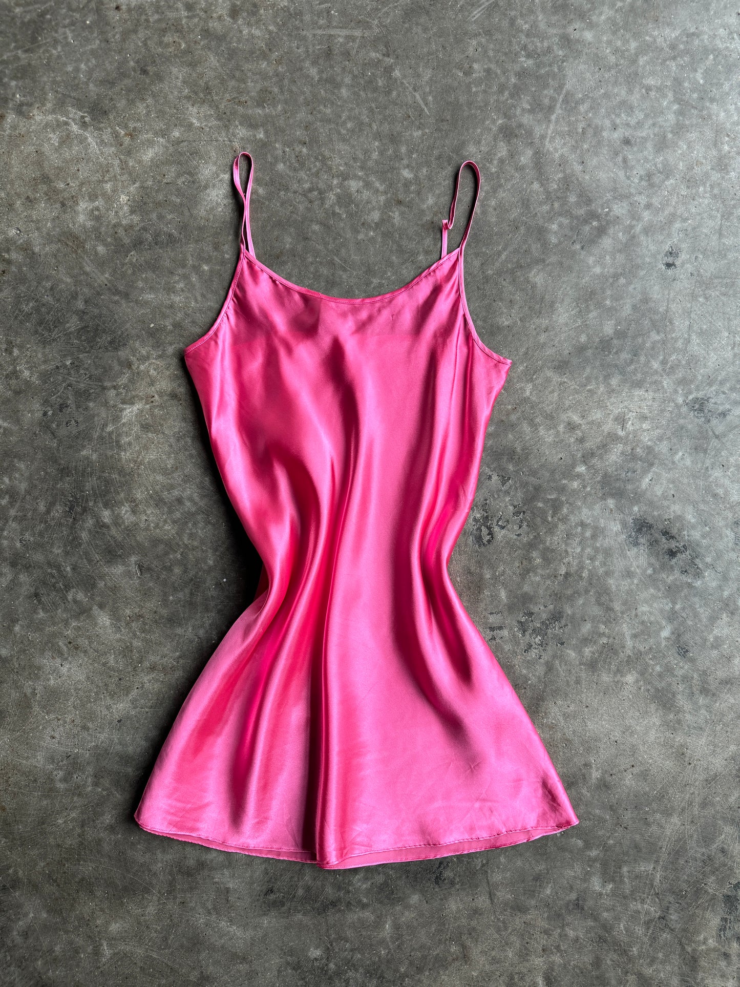 Vintage Hot Pink Slip Dress - M