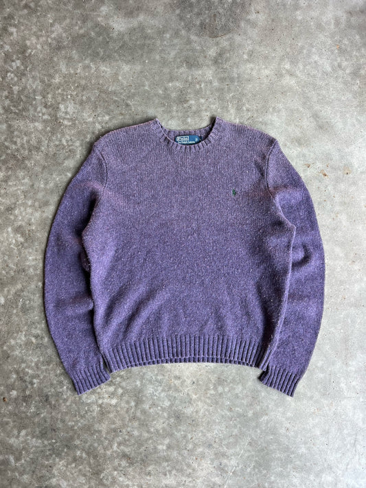 Vintage Purple Polo Ralph Lauren Wool Sweater - L