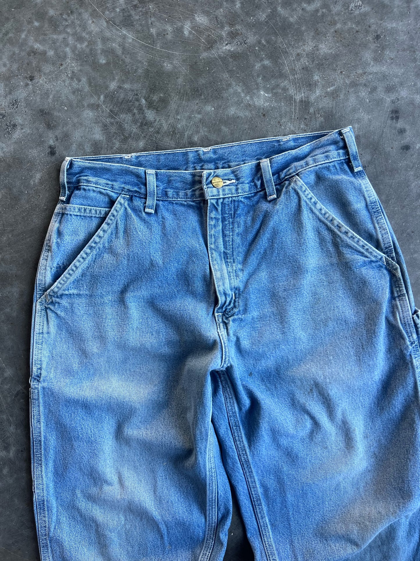 Vintage Faded Medium Wash Carhartt Carpenter Pants - 32