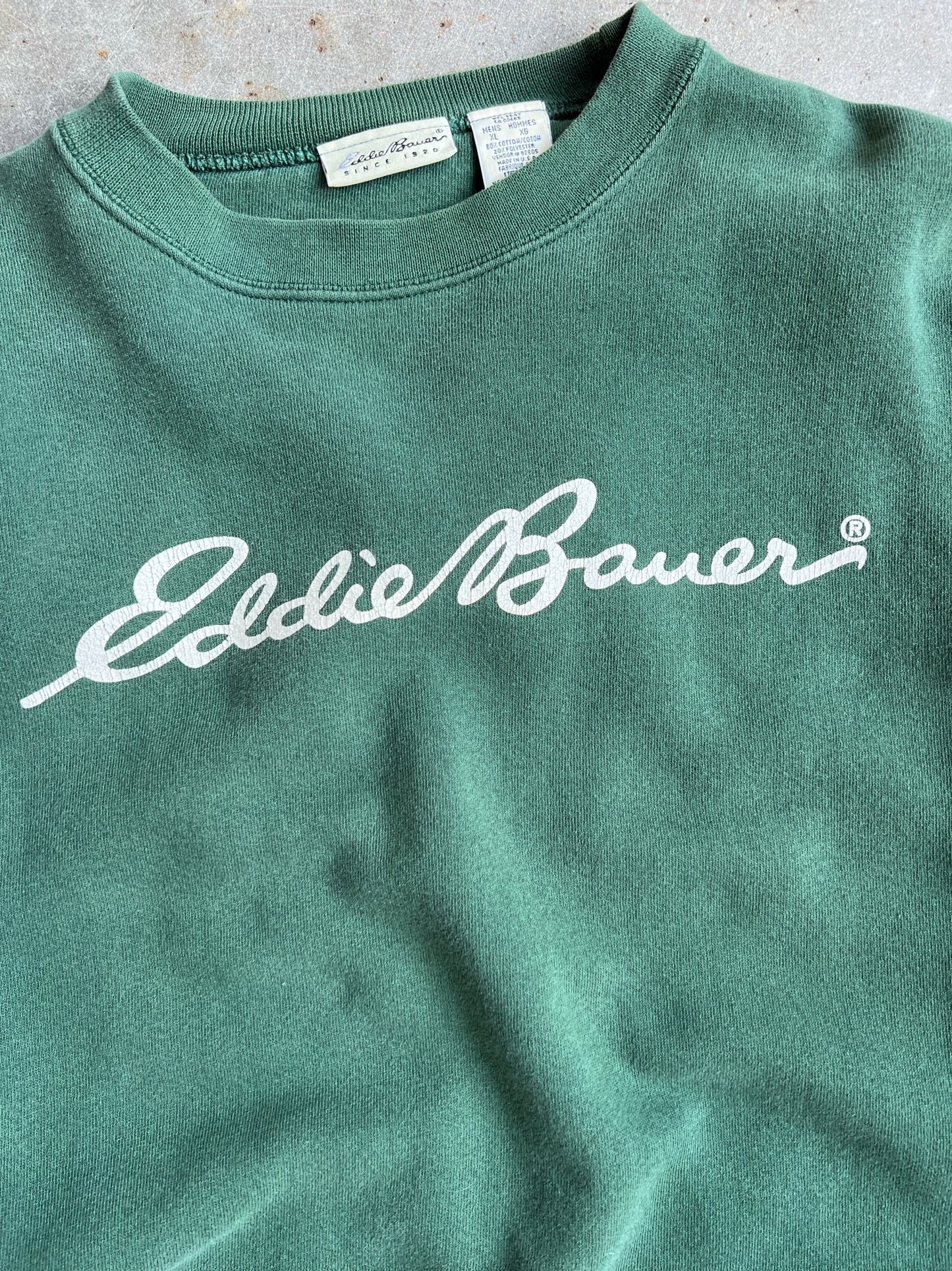 Vintage Green Eddie Bauer Crew -  XL