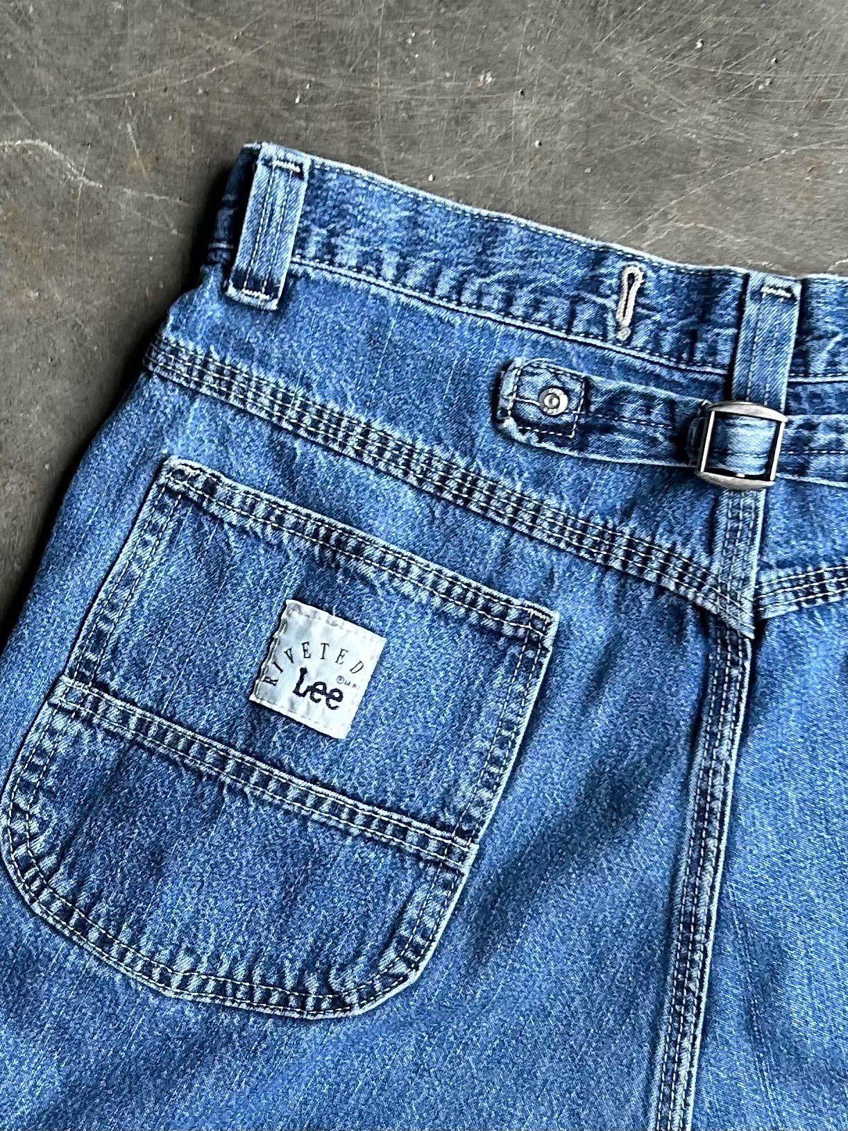 Vintage Medium Wash Lee Buckle Denim Shorts - 34