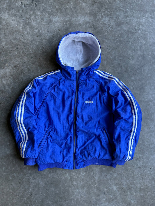 Vintage Royal Blue Adidas Zip Up Windbreaker Jacket - L