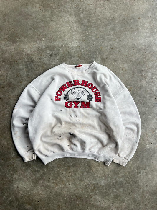 Vintage Painted Powerhouse Gym Crew - XL