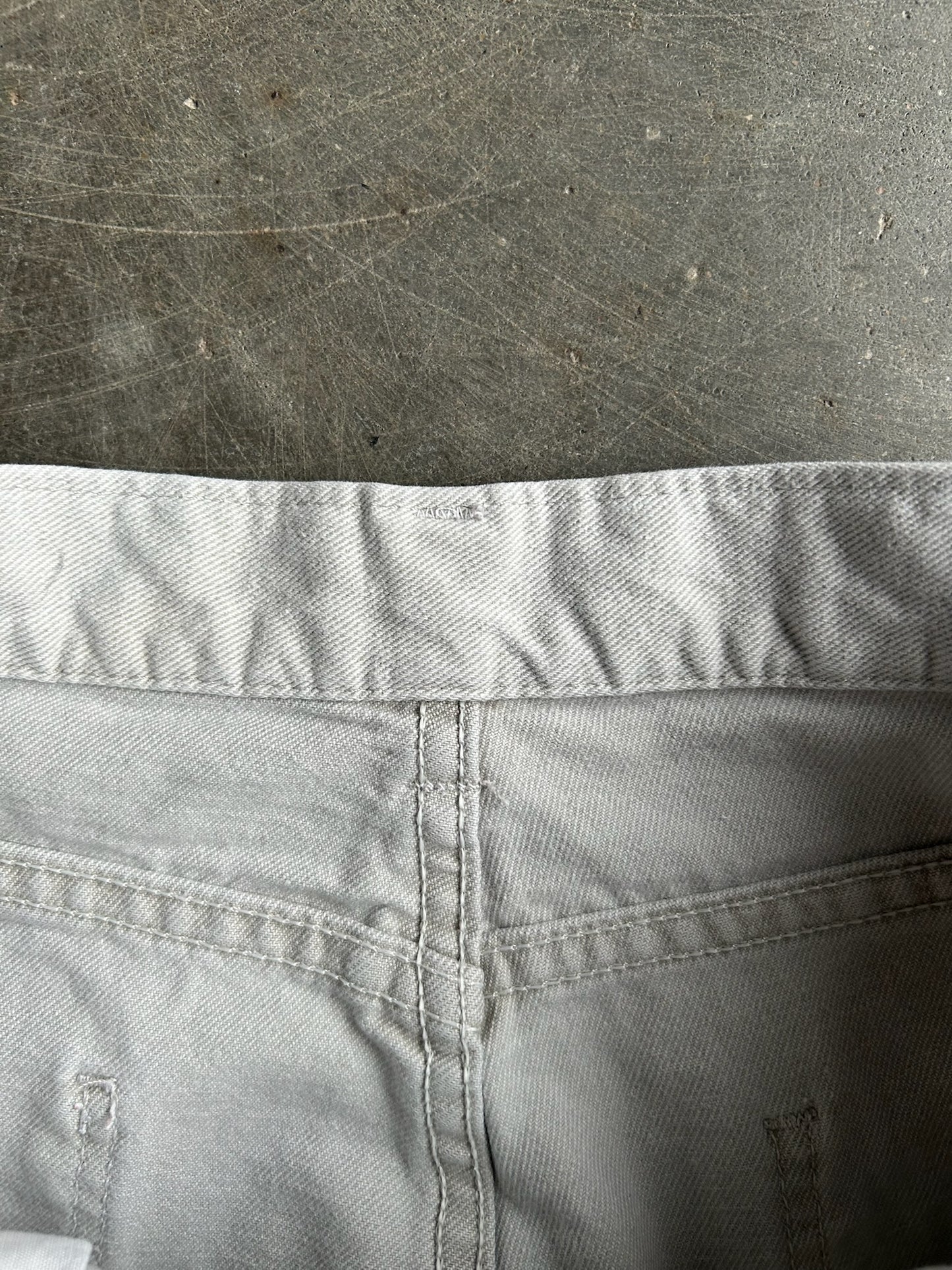 Vintage Cream Lee Pipes Carpenter Denim Shorts - 30