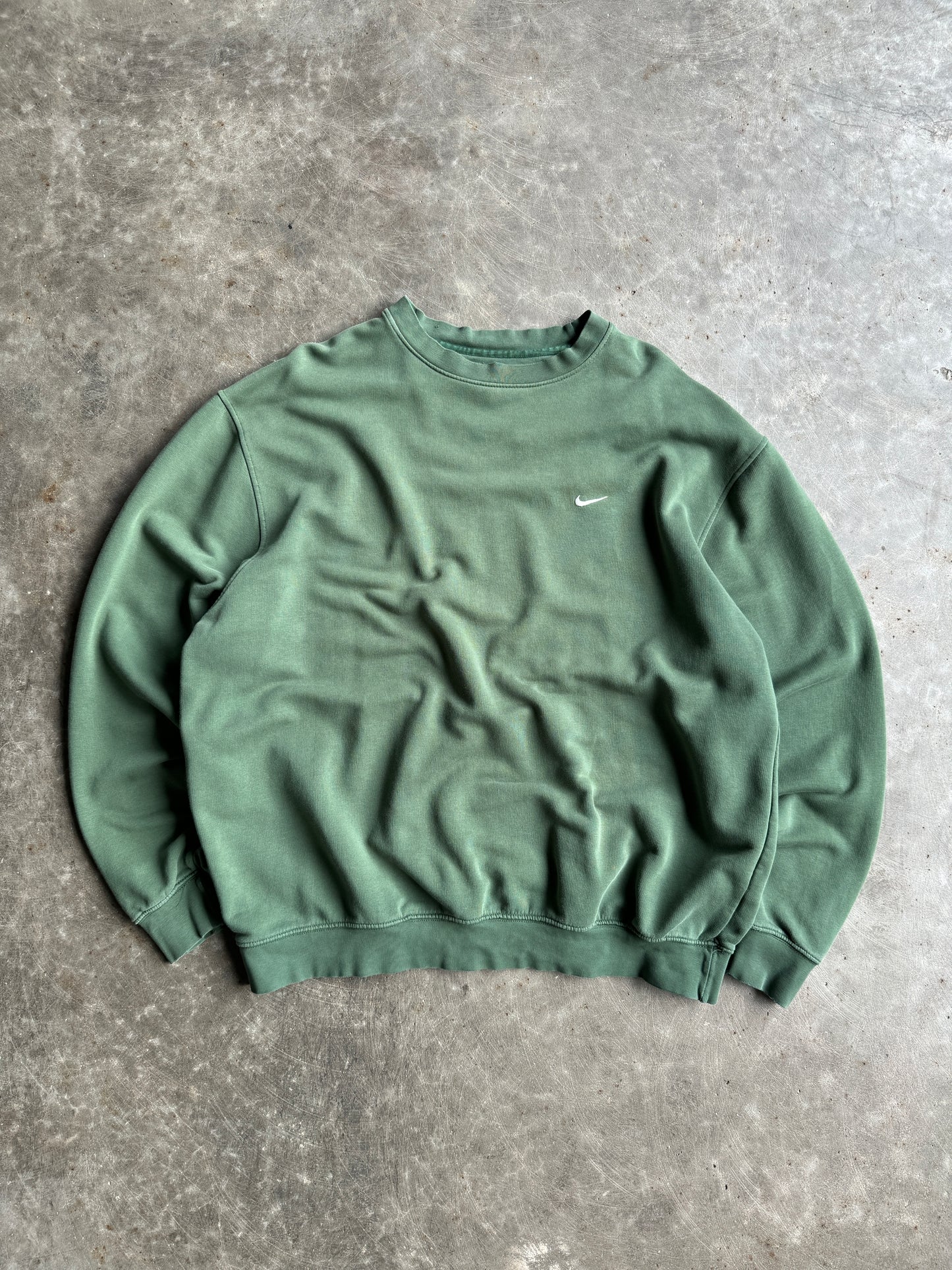 Vintage Green Mini Swoosh Nike Crew - XL