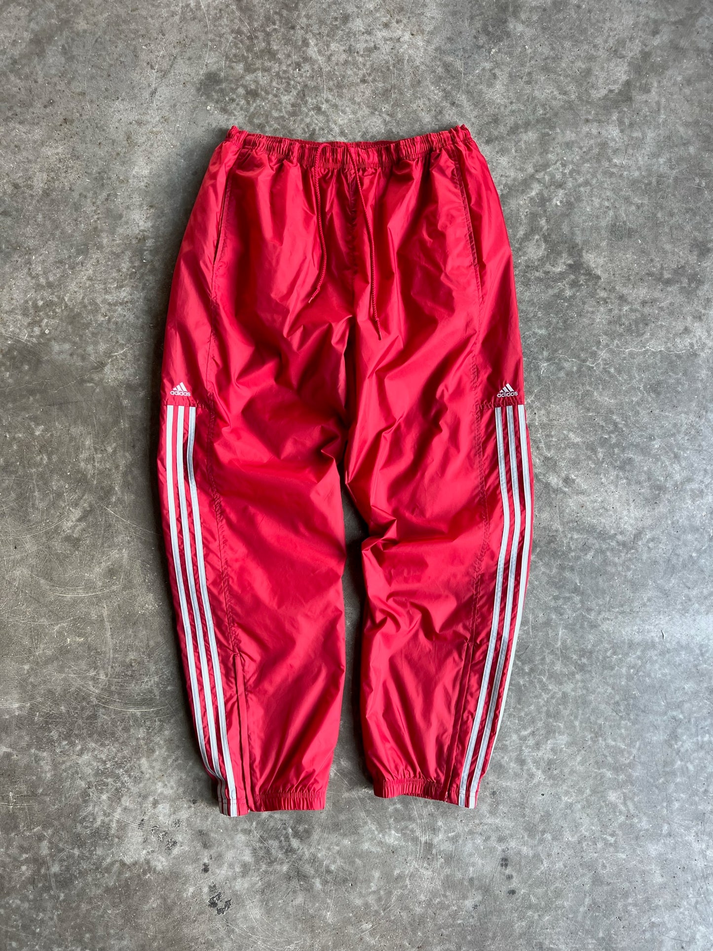 Vintage Red Striped Adidas Track Pants - XL