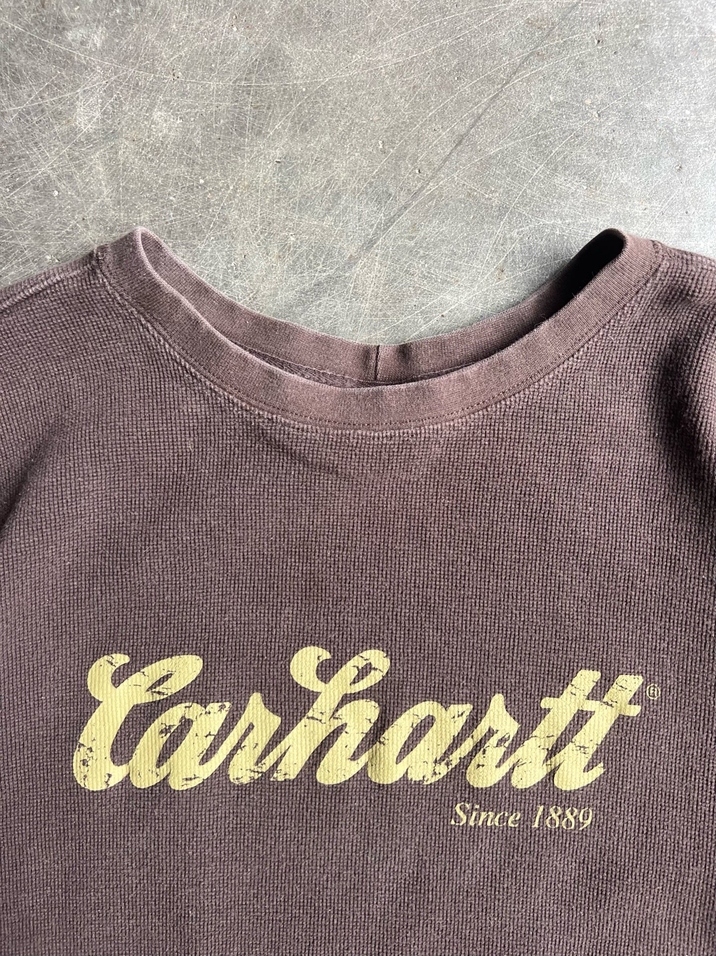 Vintage Brown Cropped Carhartt Thermal - XL